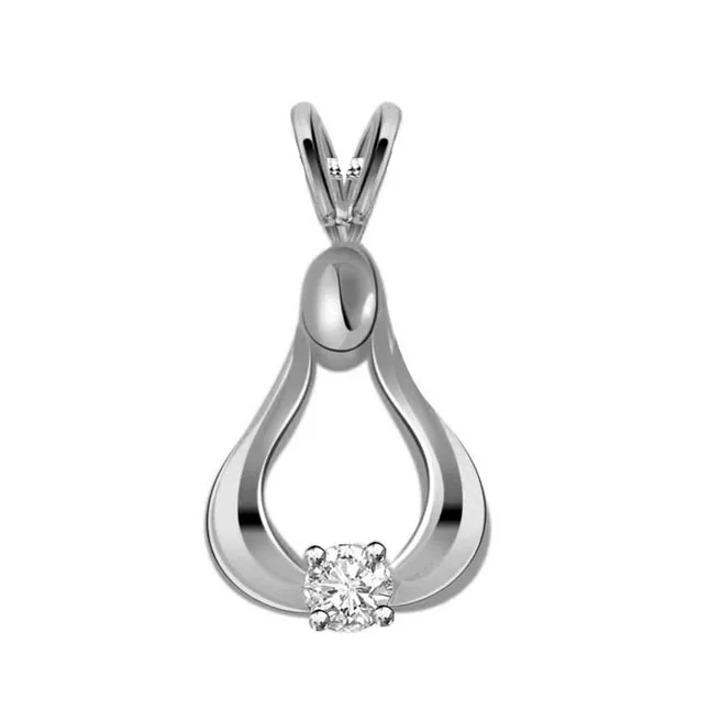 Smooth As Ice - Real Diamond & Sterling Silver Pendant with 18 IN Chain (SDP122)