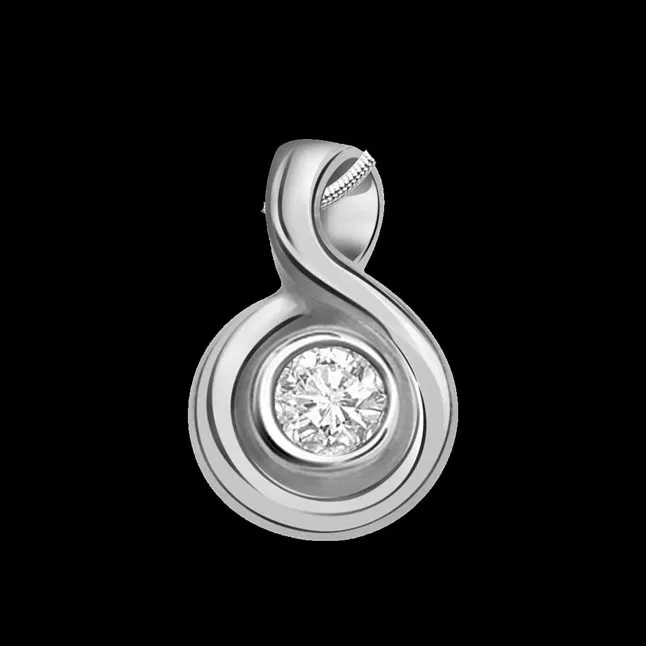 One Track Mind - Real Diamond & Sterling Silver Pendant with 18 IN Chain (SDP124)