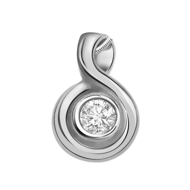 One Track Mind - Real Diamond & Sterling Silver Pendant with 18 IN Chain (SDP124)