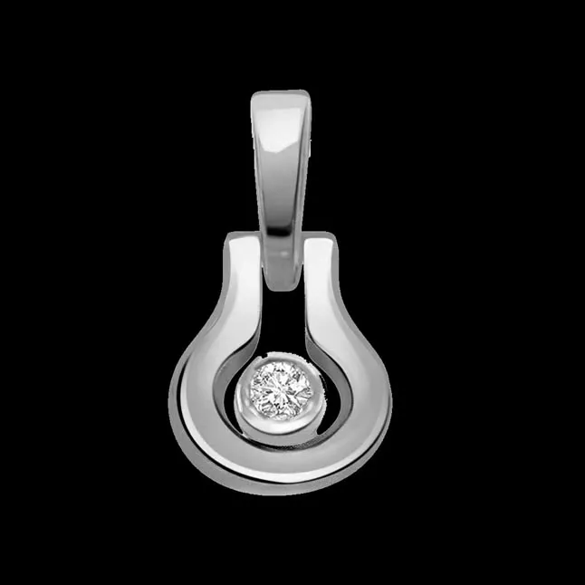 In The Ring - Real Diamond & Sterling Silver Pendant with 18 IN Chain (SDP128)