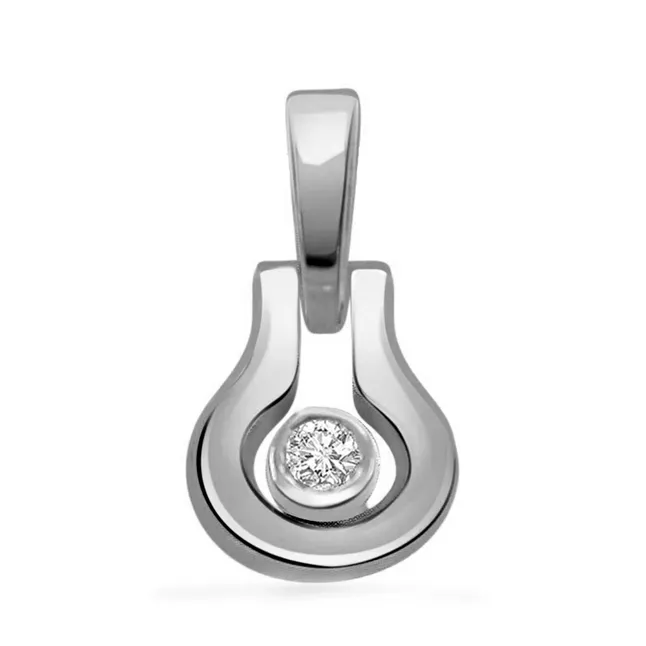 In The Ring - Real Diamond & Sterling Silver Pendant with 18 IN Chain (SDP128)