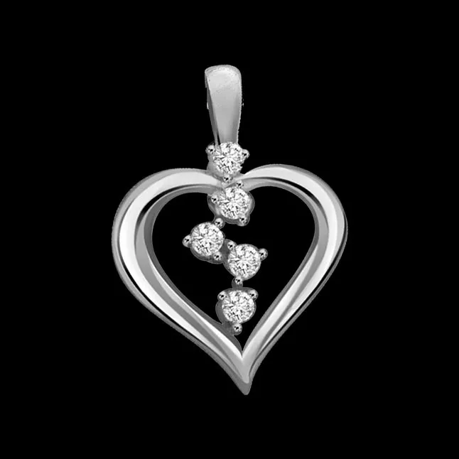 Gifts Of Love - Real Diamond & Sterling Silver Pendant with 18 IN Chain (SDP129)