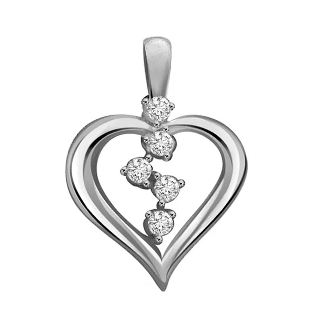 Gifts Of Love - Real Diamond & Sterling Silver Pendant with 18 IN Chain (SDP129)