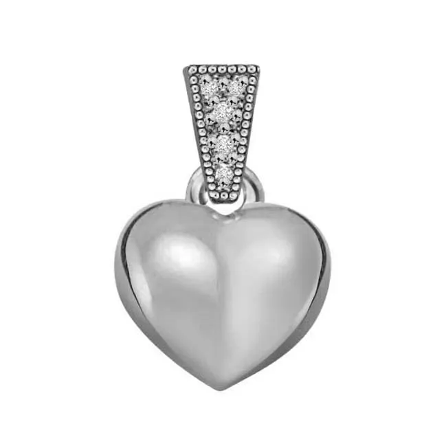 Heart Full of Soul - Real Diamond & Sterling Silver Pendant with 18 IN Chain (SDP130)