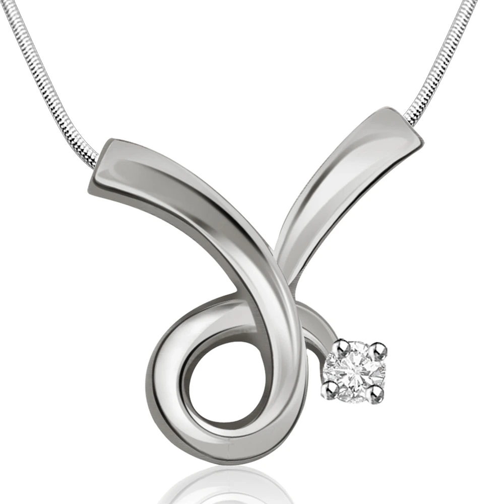 Magical Band - Real Diamond & Sterling Silver Pendant with 18 IN Chain (SDP135)