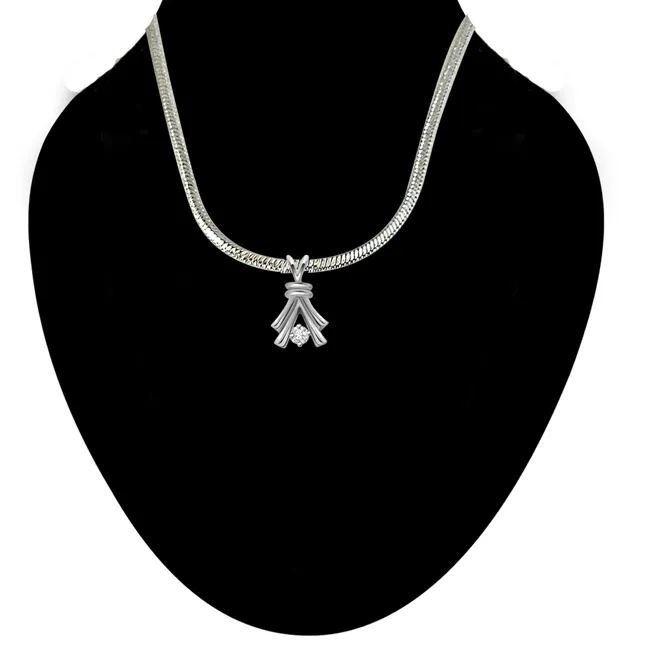 Get Growing - Real Diamond & Sterling Silver Pendant with 18 IN Chain (SDP137)