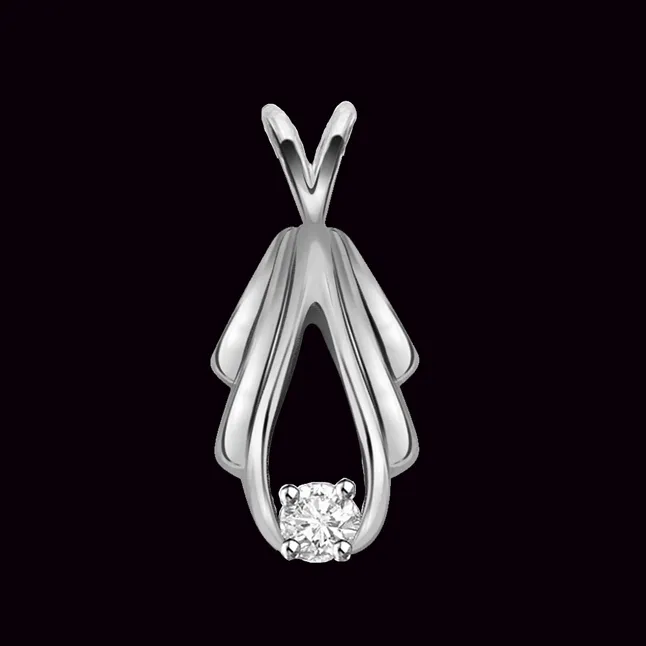 Make A Wish - Real Diamond & Sterling Silver Pendant with 18 IN Chain (SDP138)