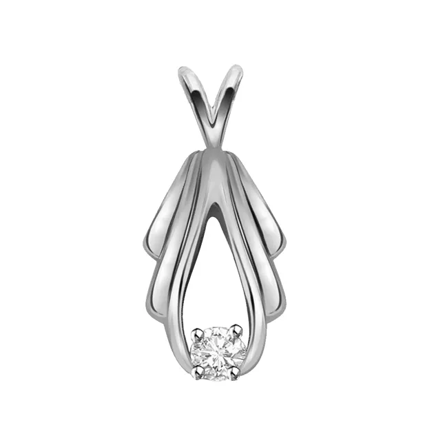 Make A Wish - Real Diamond & Sterling Silver Pendant with 18 IN Chain (SDP138)