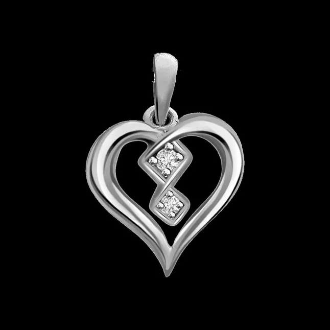 Love To Laugh - Real Diamond & Sterling Silver Pendant with 18 IN Chain (SDP139)