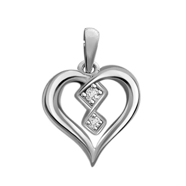 Love To Laugh - Real Diamond & Sterling Silver Pendant with 18 IN Chain (SDP139)