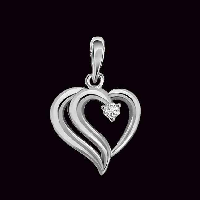 Full Of Smiles - Real Diamond & Sterling Silver Pendant with 18 IN Chain (SDP140)