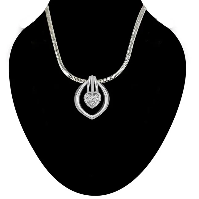 Feel The Magic - Real Diamond & Sterling Silver Pendant with 18 IN Chain (SDP142)