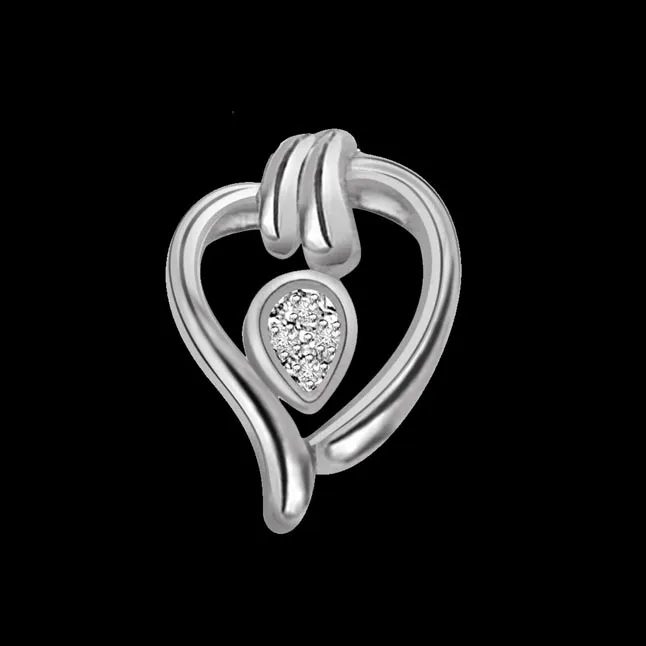Candy Heart - Real Diamond & Sterling Silver Pendant with 18 IN Chain (SDP144)