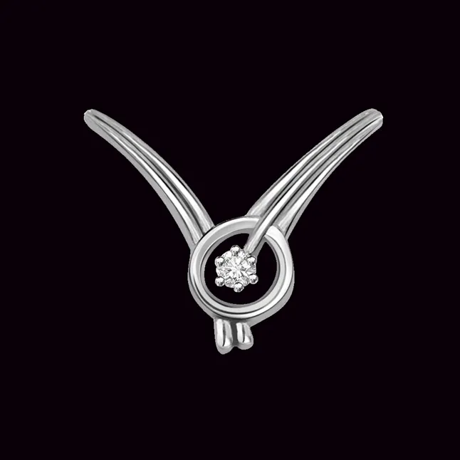 Fairy Wings Real Diamond Solitaire Sterling Silver Pendant (SDP145)