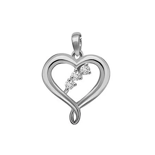 Precious Memories - Real Diamond & Sterling Silver Pendant with 18 IN Chain (SDP147)