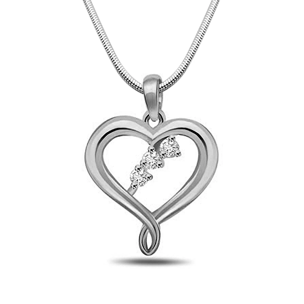 Precious Memories - Real Diamond & Sterling Silver Pendant with 18 IN Chain (SDP147)