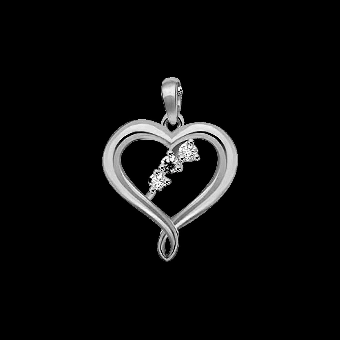 Precious Memories - Real Diamond & Sterling Silver Pendant with 18 IN Chain (SDP147)