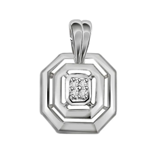 Sent From Heaven - Real Diamond & Sterling Silver Pendant with 18 IN Chain (SDP152)