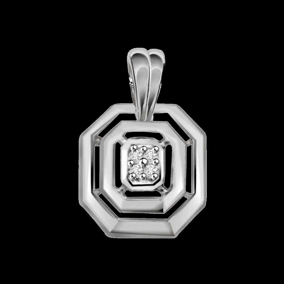Sent From Heaven - Real Diamond & Sterling Silver Pendant with 18 IN Chain (SDP152)