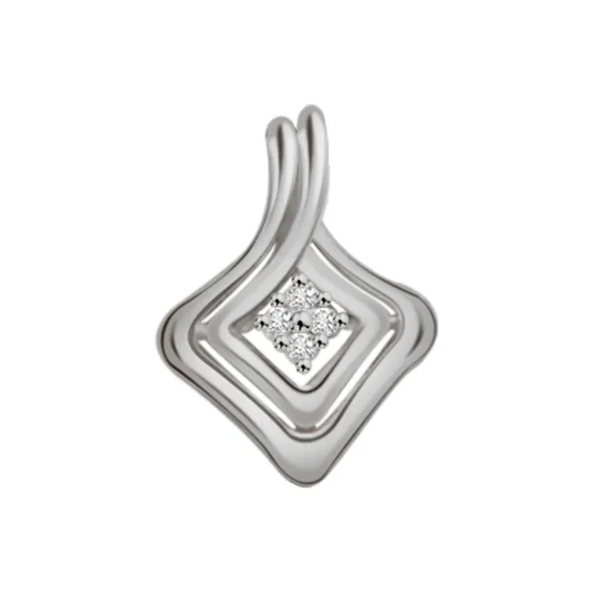 Mystery of Life - Real Diamond & Sterling Silver Pendant with 18 IN Chain (SDP153)