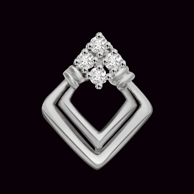 Precious Blessing - Real Diamond & Sterling Silver Pendant with 18 IN Chain (SDP155)