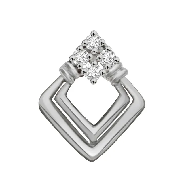 Precious Blessing - Real Diamond & Sterling Silver Pendant with 18 IN Chain (SDP155)