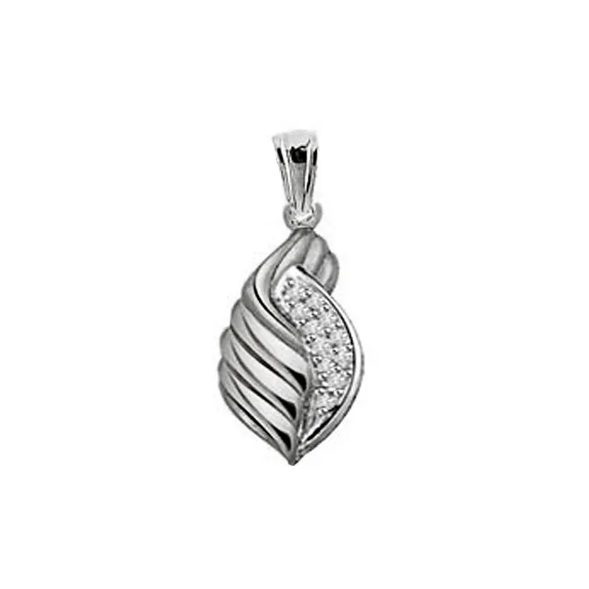 Bunches of Love - Real Diamond & Sterling Silver Pendant with 18 IN Chain (SDP158)