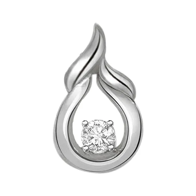 Happiness is On.. - Real Diamond & Sterling Silver Pendant with 18 IN Chain (SDP162)