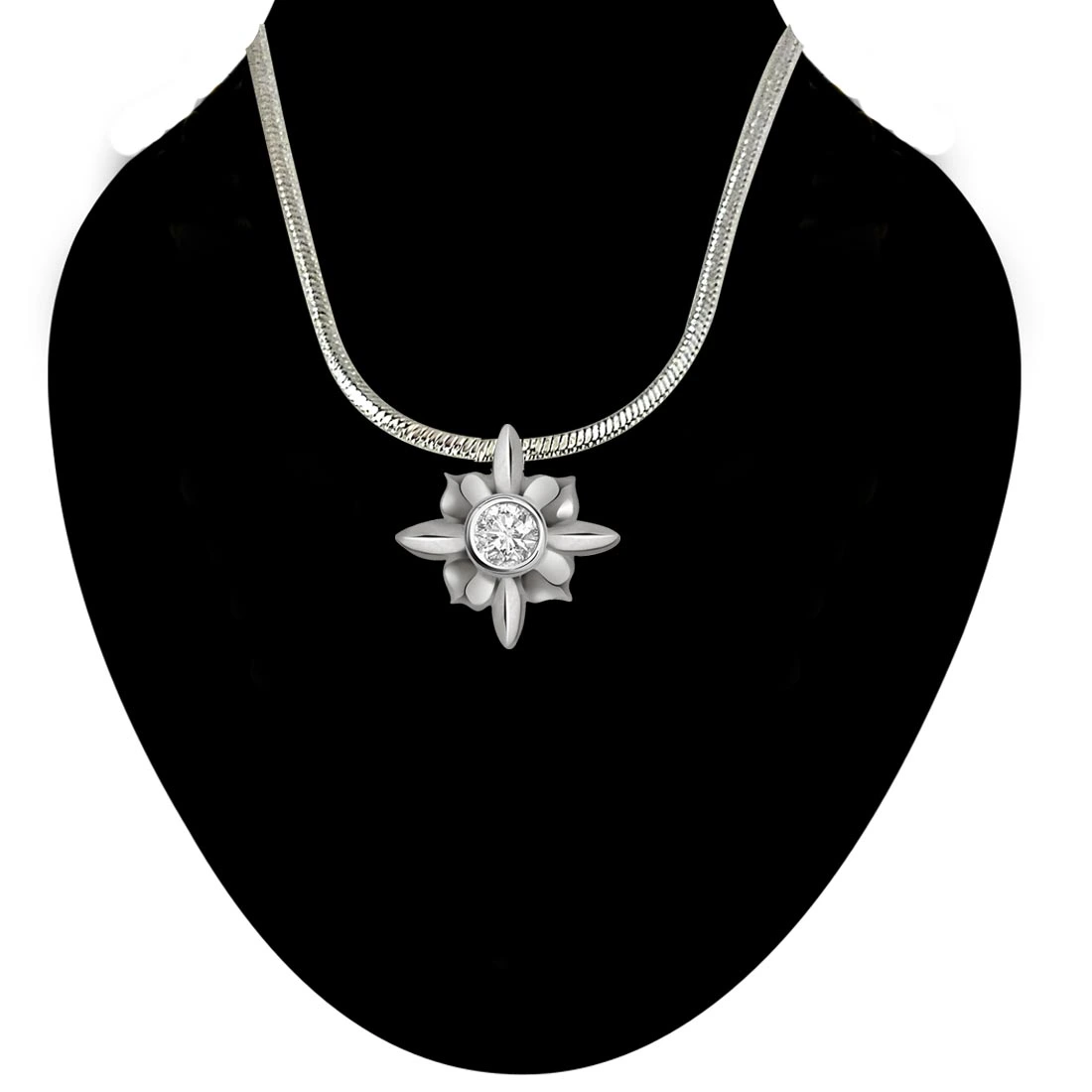 Clusters of Stars - Real Diamond & Sterling Silver Pendant with 18 IN Chain (SDP164)