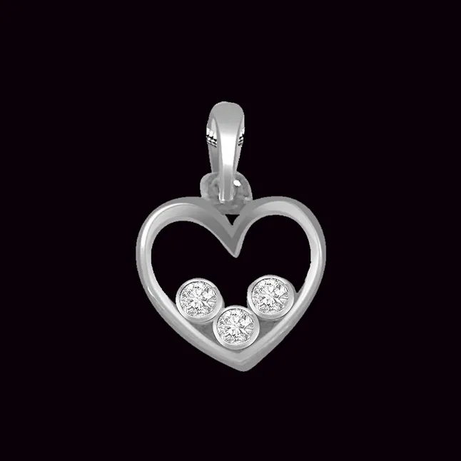 Sealed with Love - Real Diamond & Sterling Silver Pendant with 18 IN Chain (SDP168)