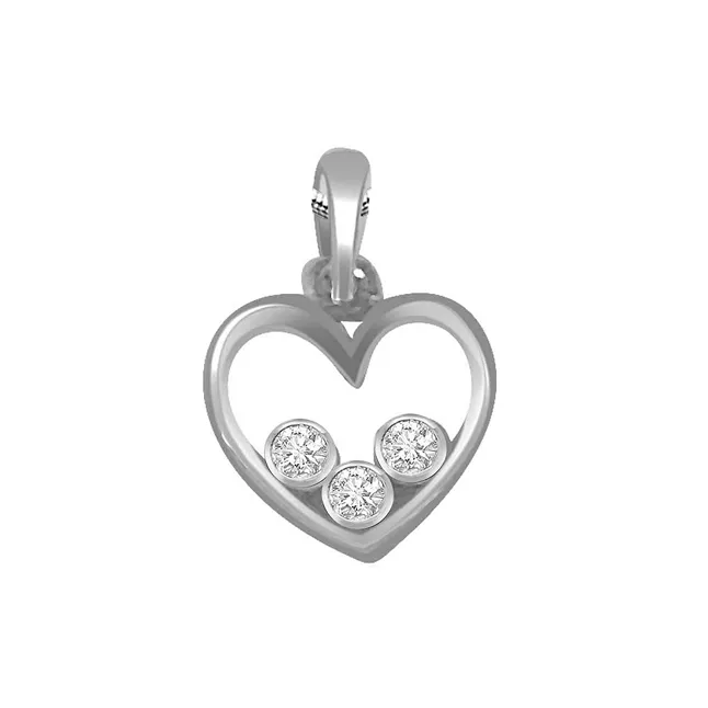 Sealed with Love - Real Diamond & Sterling Silver Pendant with 18 IN Chain (SDP168)