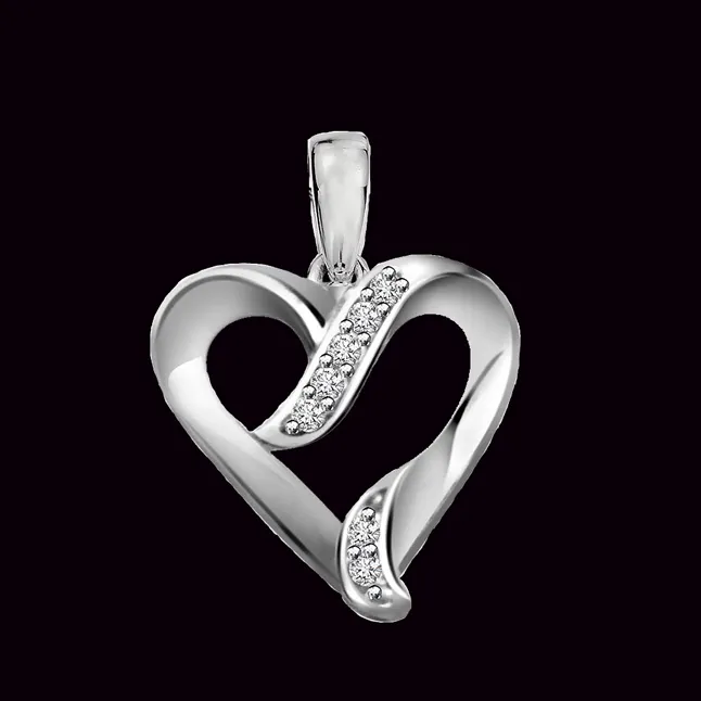 Peace of Mind - Real Diamond & Sterling Silver Pendant with 18 IN Chain (SDP170)