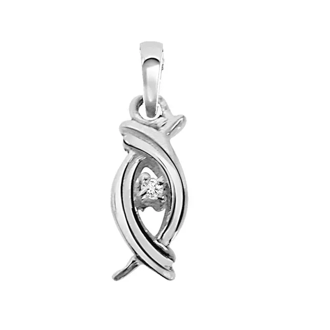 Valentine Aura - Real Diamond & Sterling Silver Pendant with 18 IN Chain (SDP18)