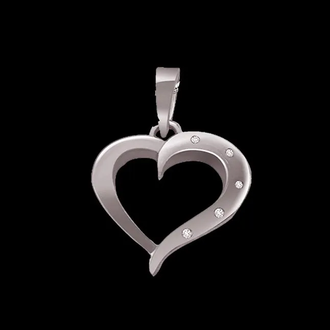 Love Affair - Real Diamond & Sterling Silver Pendant with 18 IN Chain (SDP181)