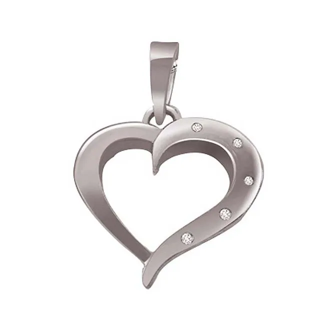 Love Affair - Real Diamond & Sterling Silver Pendant with 18 IN Chain (SDP181)