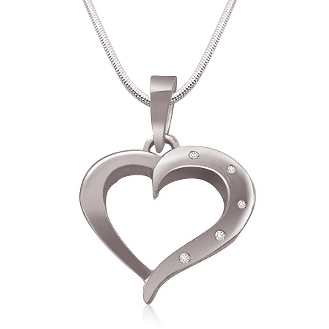 Love Affair - Real Diamond & Sterling Silver Pendant with 18 IN Chain (SDP181)