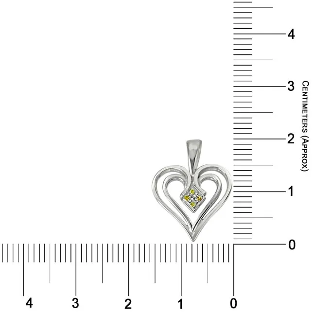 Dual Heart - Real Diamond & Sterling Silver Pendant with 18 IN Chain (SDP185)