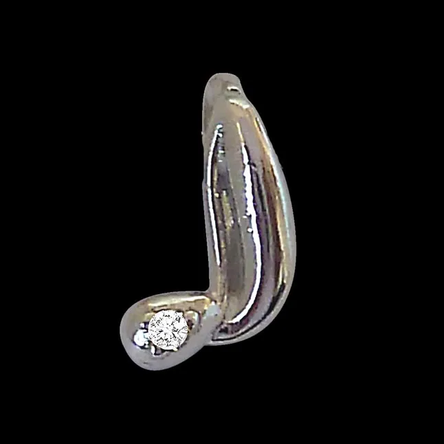 Diamond Boomerang - Real Diamond & Sterling Silver Pendant with 18 IN Chain (SDP192)