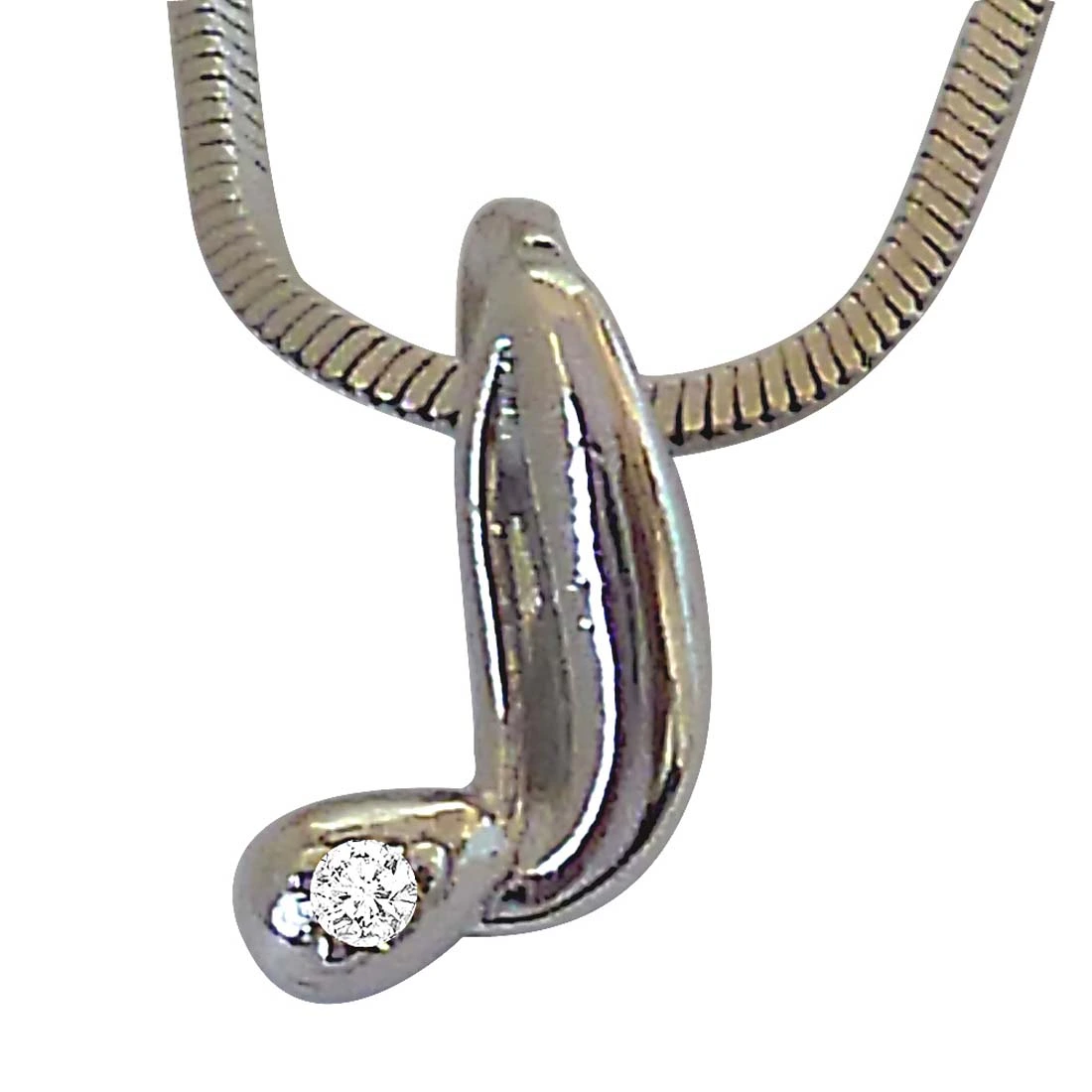 Diamond Boomerang - Real Diamond & Sterling Silver Pendant with 18 IN Chain (SDP192)