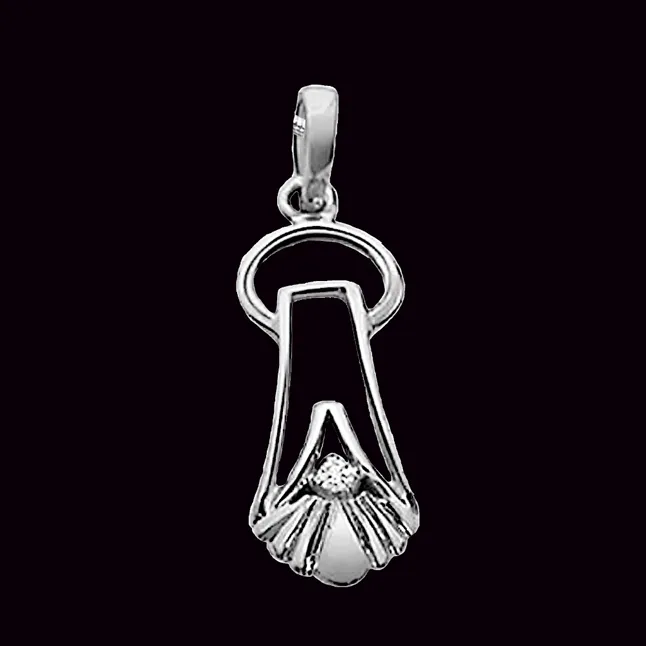 Essence of Purity - Real Diamond & Sterling Silver Pendant with 18 IN Chain (SDP20)