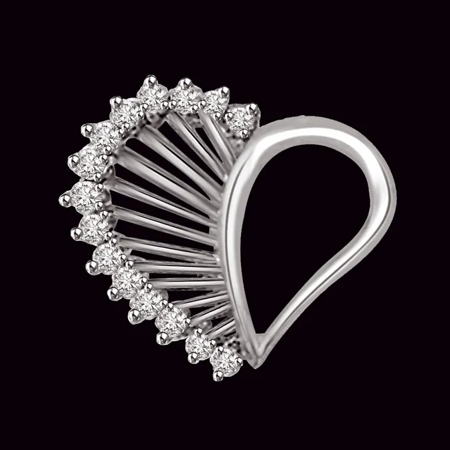 Love Struck - Real Diamond & Sterling Silver Pendant with 18 IN Chain (SDP200)