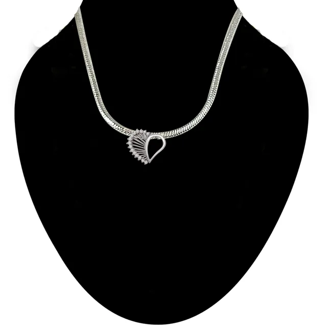 Love Struck - Real Diamond & Sterling Silver Pendant with 18 IN Chain (SDP200)