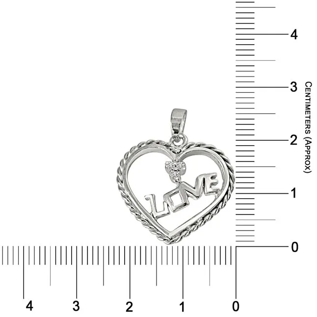 Love Your Heart - Real Diamond & Sterling Silver Pendant with 18 IN Chain (SDP205)