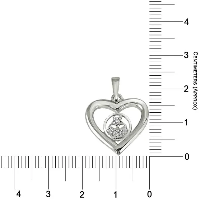 Stary Heart - Real Diamond & Sterling Silver Pendant with 18 IN Chain (SDP206)