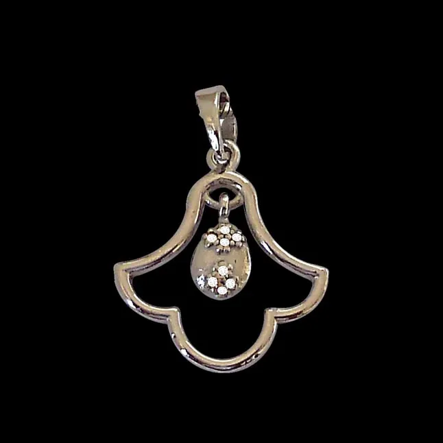 Drizzling Diamond - Real Diamond & Sterling Silver Pendant with 18 IN Chain (SDP207)