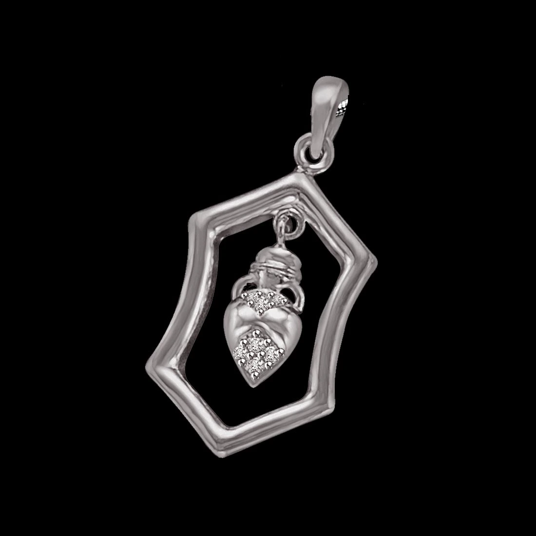 Sparkling Drop - Sterling Silver Real Diamond Pendant with 18 IN Chain (SDP208)