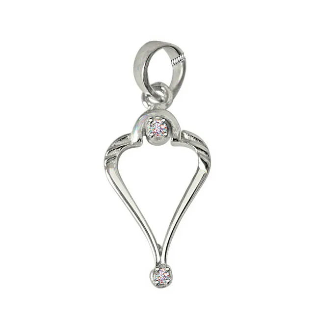 Rise with Grace - Real Diamond & Sterling Silver Pendant with 18 IN Chain (SDP218)