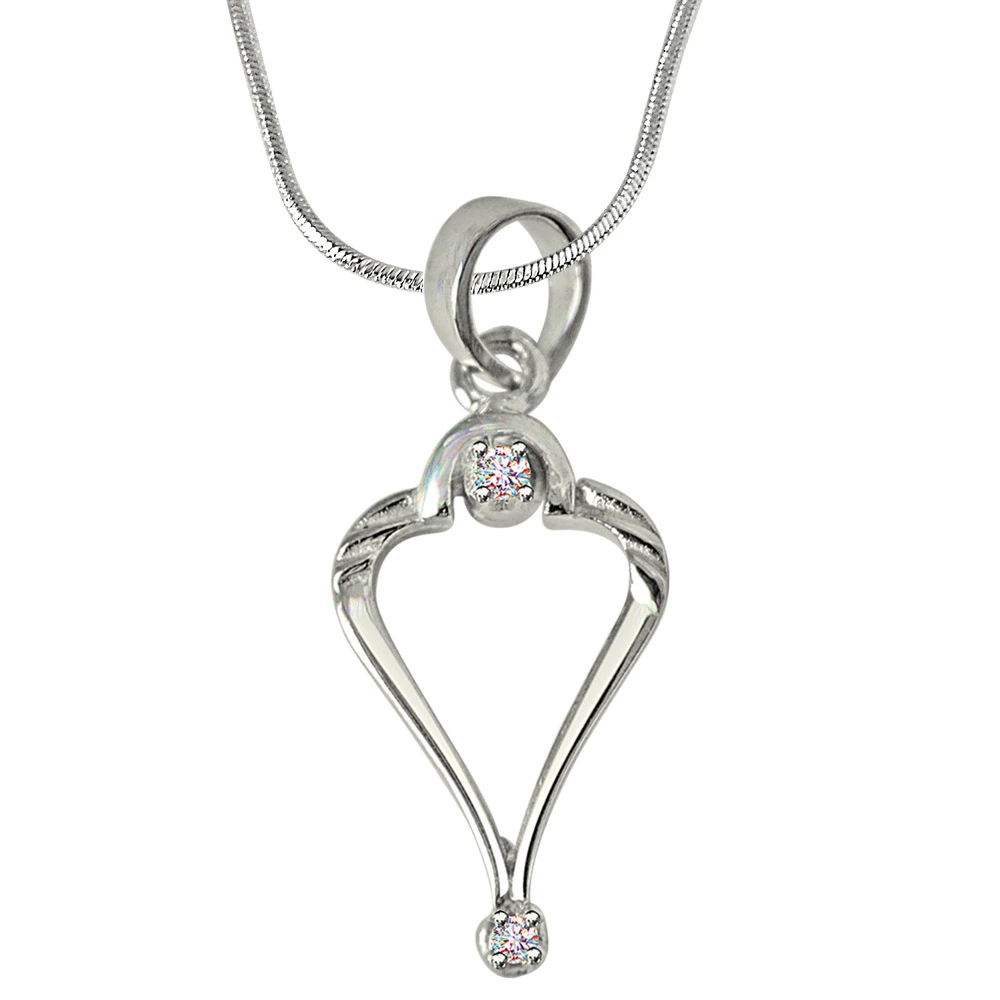 Rise with Grace - Real Diamond & Sterling Silver Pendant with 18 IN Chain (SDP218)