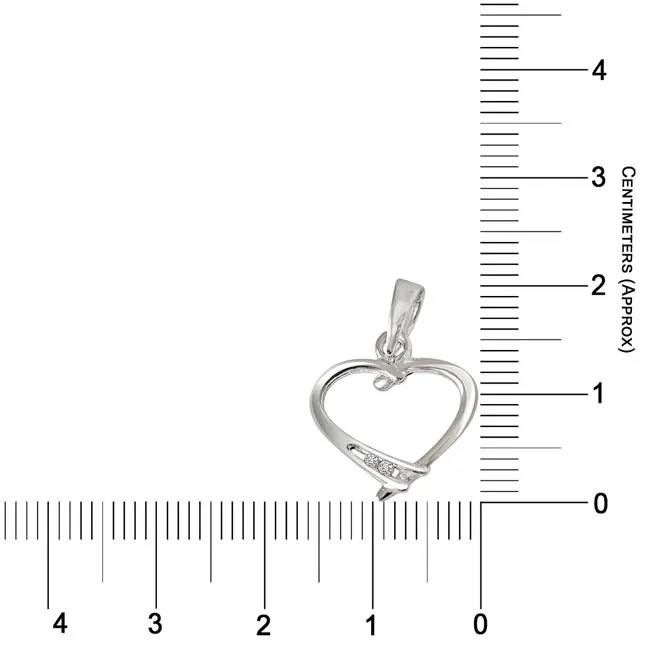 Ribbon Love - Real Diamond & Sterling Silver Pendant with 18 IN Chain (SDP219)