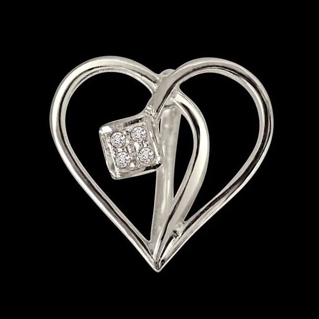 Cross Your Heart - Real Diamond & Sterling Silver Pendant with 18 IN Chain (SDP220)